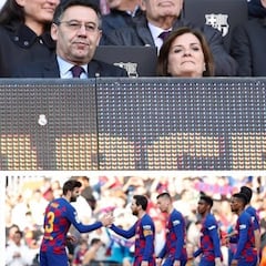 ¿Qué hace un escudo del Madrid en el marcador del Camp Nou?