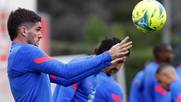 De Paul, en el entrenamiento del Atlético de Madrid