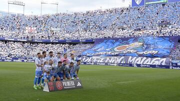 Once del Málaga contra el Celta Fortuna,