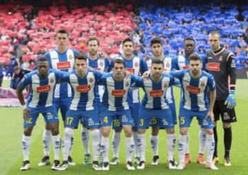Oncel del Espanyol. De pie: Enzo Roco, Cañas, Javi López, Marco Asensio, Caicedo y Pau. Agachados: Diop, Hernán Pérez, Víctor Sánchez, Rubén Durán y Víctor Álvarez.