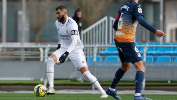 Benzema, en el partidillo ante el Leganés.