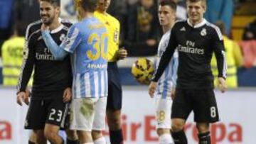 Isco, expulsado en Málaga.