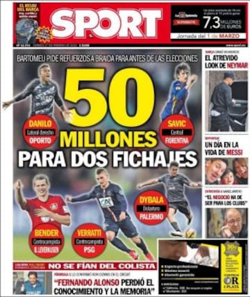 Portadas de la prensa deportiva