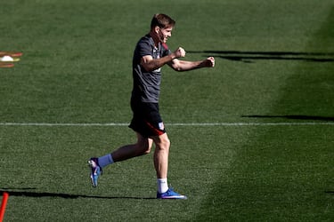 Alexander Sørloth durante el entrenamiento. 