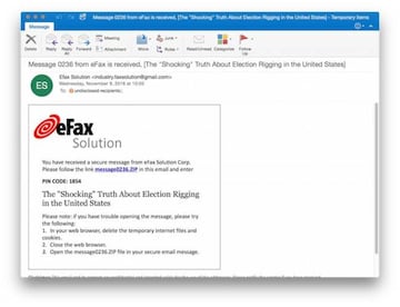 Uno de los falsos mails del ataque por Phishing que está sacudiendo a entidades no gubernamentales americanas