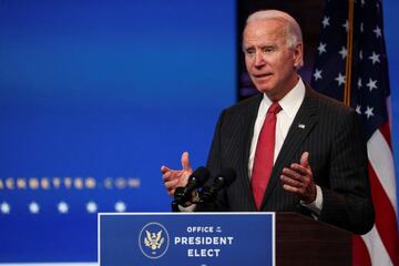 Ready to take control | US President-elect Joe Biden speaks to reporters following an online meeting with members of the National Governors Association.