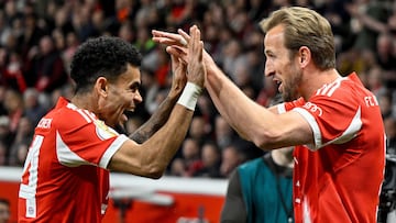 Luis Díaz y Harry Kane, goleadores del Bayern contra el Leverkusen.