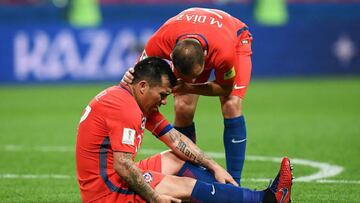 Gary Medel sale lesionado y complica el plan de Pizzi