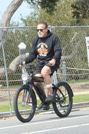 Schwarzenegger pasa del '#QuédateEnCasa' a presumir de paseo en moto