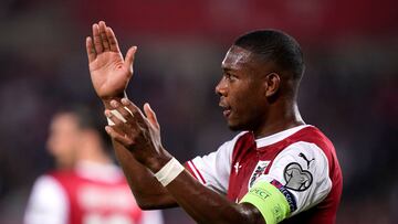 David Alaba durante el &uacute;ltimo partido de Austria con Escocia.