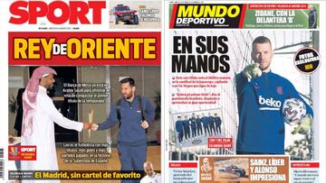 Portadas de los diarios Sport y Mundo Deportivo del d&iacute;a 8 de enero de 2020.