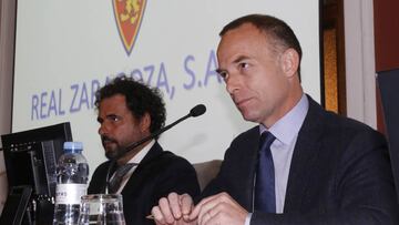 El presidente Christian Lapetra, en la &uacute;ltima Junta de Accionistas del Real Zaragoza.