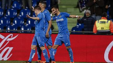 &Aacute;ngel celebra su &uacute;ltimo gol ante el Celta.