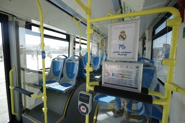 GRAF7511. MADRID, 06/05/2022.- Vista de la presentación este viernes de los autobuses eléctricos que van a trasladar el domingo a los jugadores del Atlético de Madrid y el Real Madrid hasta el estadio Wanda Metropolitano para jugar el partido de LaLiga que los enfrenta esta jornada. EFE/ Javier Lizón
