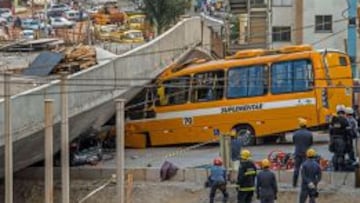 El viaducto derrumbado en Belo Horizonte.