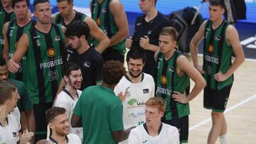 21/06/20 BALONCESTO PARTIDO ACB ENDESA
 FASE FINAL VALENCIA
 CORONAVIRUS COVID19
 JOVENTUT - UNICAJA MALAGA
 AXEL BOUTEILLE
 DARIO BRIZUELA