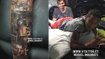 Neymar recuerda su infancia en las favelas en su último tatuaje