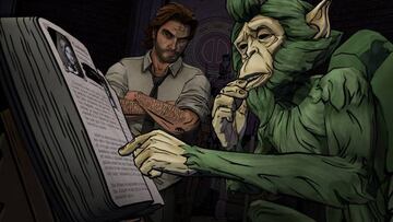 Captura de pantalla de The Wolf Among Us, t&iacute;tulo desarrollado por Telltale Interactive, una empresa cuyas malas pr&aacute;cticas laborales le han abocado a su decadencia.