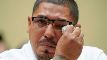Miguel Cerrillo, father of Miah Cerrillo, fourth-grade Student at Robb Elementary School in Uvalde, Texas, testifies to The House Oversight and Reform Committee on June 8, 2022 in Washington, DC. (Photo by Andrew Harnik / POOL / AFP) (Photo by ANDREW HARNIK/POOL/AFP via Getty Images)