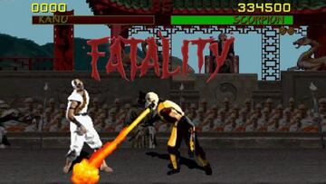 Scorpion finaliza a Kano con un Fatality.