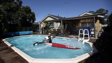 La piragüista olímpica que se entrena en su piscina