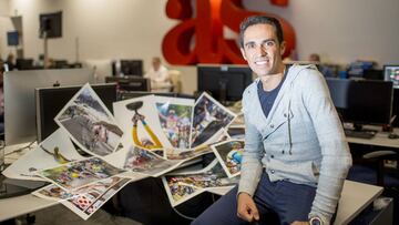 Alberto Contador, durante su visita a AS.