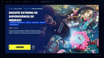 El código del mapa Creativo de MrBeast es 7990-6907-8565