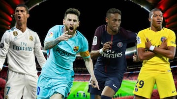 Cristiano, Messi, Neymar y Mbappe entre los jugadores m&aacute;s valorados del a&ntilde;o. 