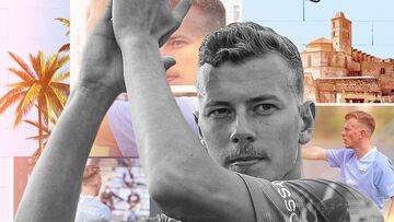 Javi Vázquez, jugador del UD Ibiza cedido al Racing de Santander.