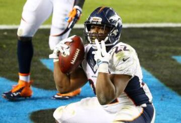 El corredor de Broncos, C.J. Anderson, celebrando el TD de la victoria.