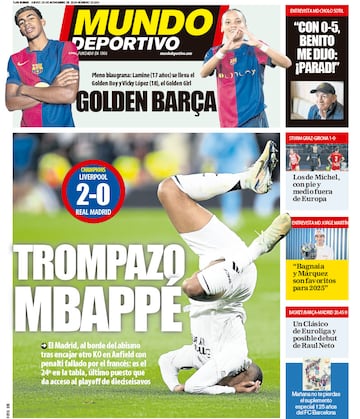 "Mbappé se hunde": las portadas de la prensa tras la derrota del Madrid 