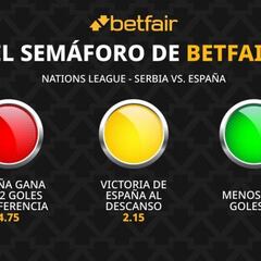 El semáforo de Betfair para el Serbia vs. España