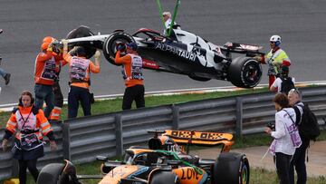 Accidente en los entrenamientos libres del GP de Holanda. Zandvoort, Países Bajos. F1 2023.