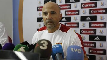 Jorge Sampaoli en rueda de prensa. 