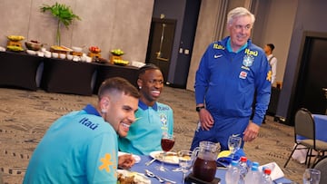 Primeras imágenes de Ancelotti con Brasil: guiño a Vinicius