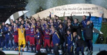 Barcelona dominó el 2015. Fue campeón de: Liga, Copa, Champions Supercopa de Europa y terminó su año con cinco títulos en el Mundial de Clubes. 

