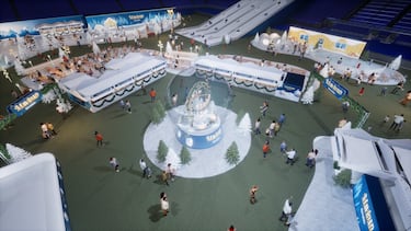 Gran bola de Navidad iluminada.