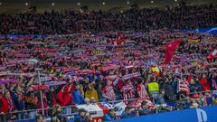 La afici&oacute;n del Atl&eacute;tico en un partido en el Wanda Metropolitano.