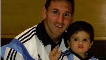 Messi, con su hijo Thiago.