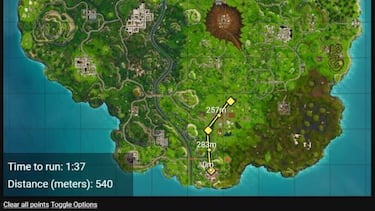 Crean una app para Fortnite que calcula tiempos y distancias