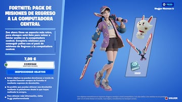 fortnite pack misiones nueva skin zoe clash retro