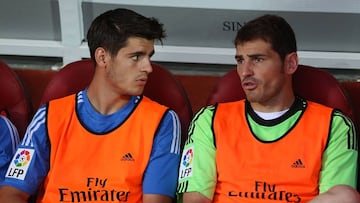 &Aacute;lvaro Morata e Iker Casillas.
