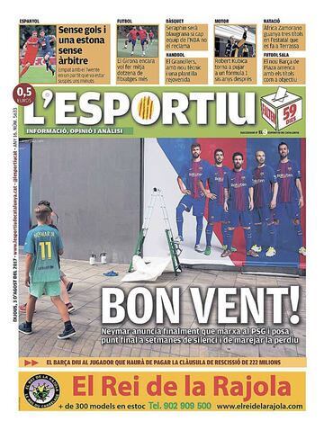 Portada de 'L'Esportiu'.