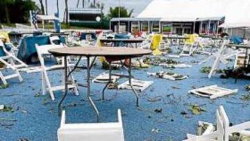 <b>EN KENTUCKY. </b>Así quedó el Valhalla Golf Club tras el paso de 'Ike'.