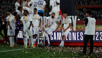 El Real Madrid, de celebración en La Cartuja.