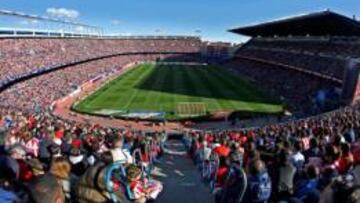 El estadio Vicente Calderón, lleno durante un partido de Liga BBVA.