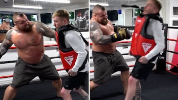 Se deja dar un puñetazo por el hombre más fuerte del mundo: el resultado tienen que verlo