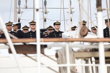 La princesa Leonor embarca en el Juan Sebastin Elcano