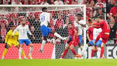 COPENHAGEN, DENMARK - SEPTEMBER 25: LIVE image from the UEFA Nations League match between Denmark and France at Parken on September 25, 2022 in Copenhagen, Denmark. (Photo by Lars Ronbog / FrontZoneSport via Getty Images)