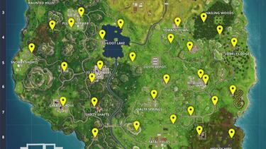 Fortnite: Mapa de las máquinas expendedoras
